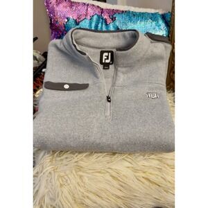 FootJoy FJ 1/4 Zip Fleece Golf Vest Men's Size Medium Gray Pullover Snap Pocket